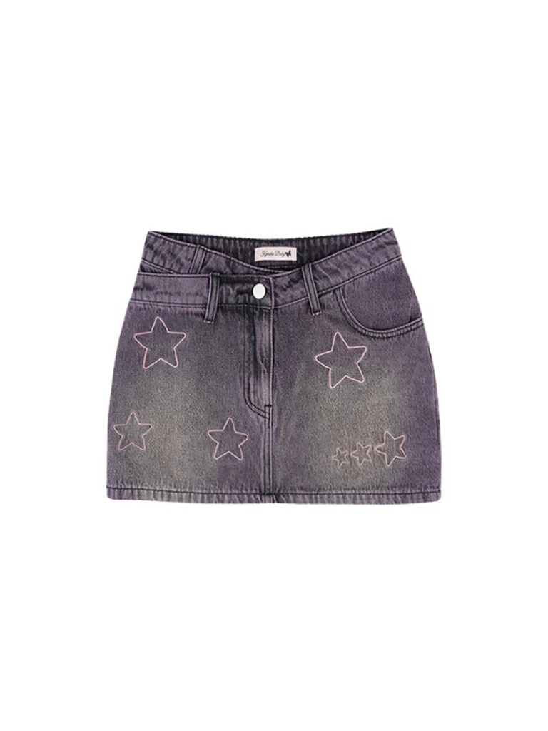 Graffiti Summer Y2k Top + Denim Skirt