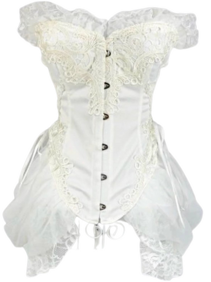 Fairy Lace Embroidery Lace-up Bustier Tulle Dress Set