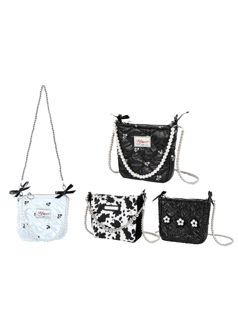Sweet Fairy Embroidery Pearl Strap Mini Shoulder Bag