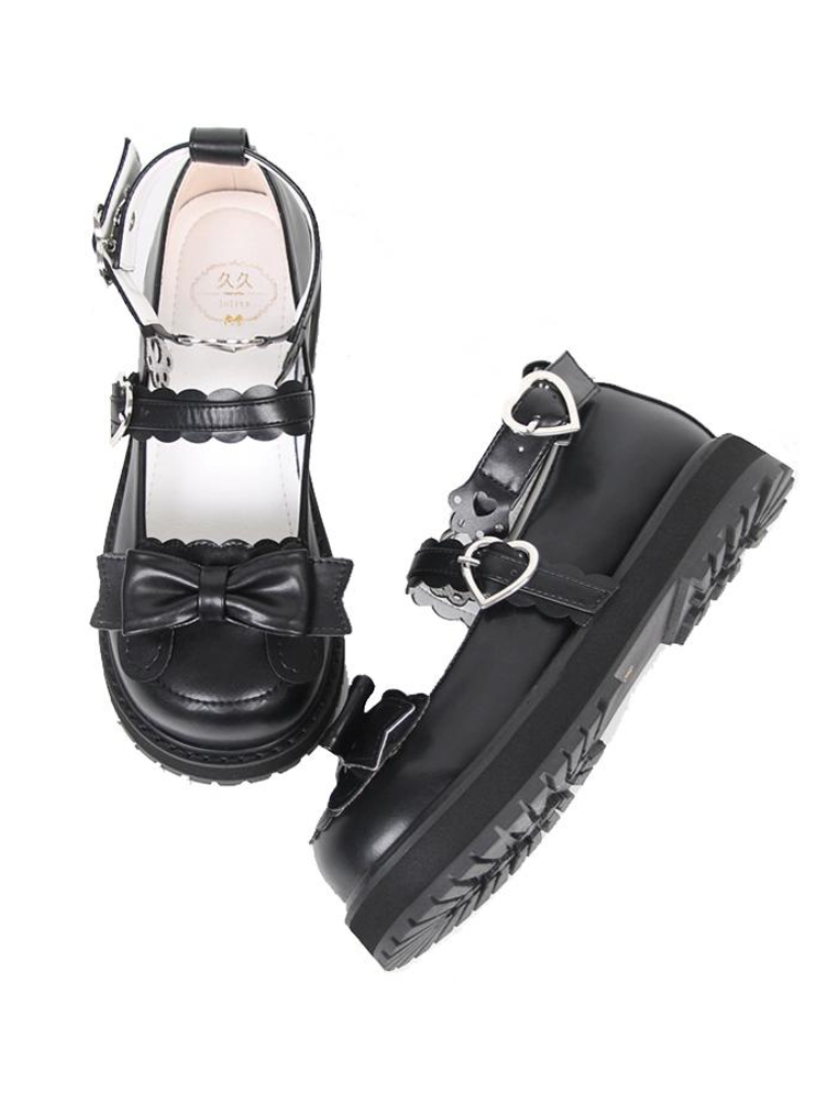 Lolita Low-heel Love Bear Claw Retro Shoes