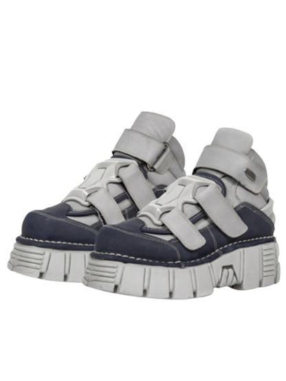 Metal Velcro High Top Platform Sneakers Shoes