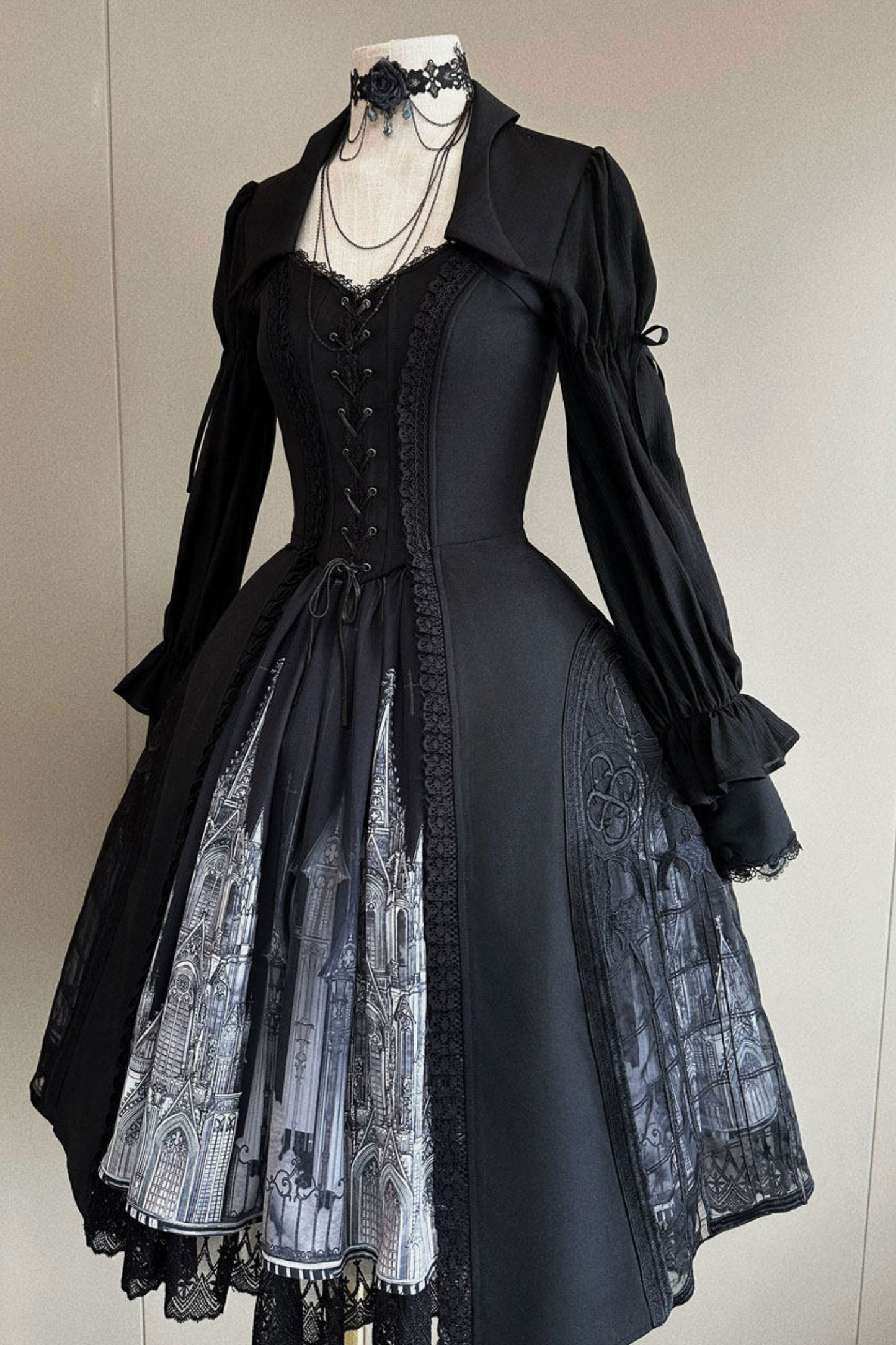 Gothic Lolita Jumper Skirt + Dark Top + Girdle