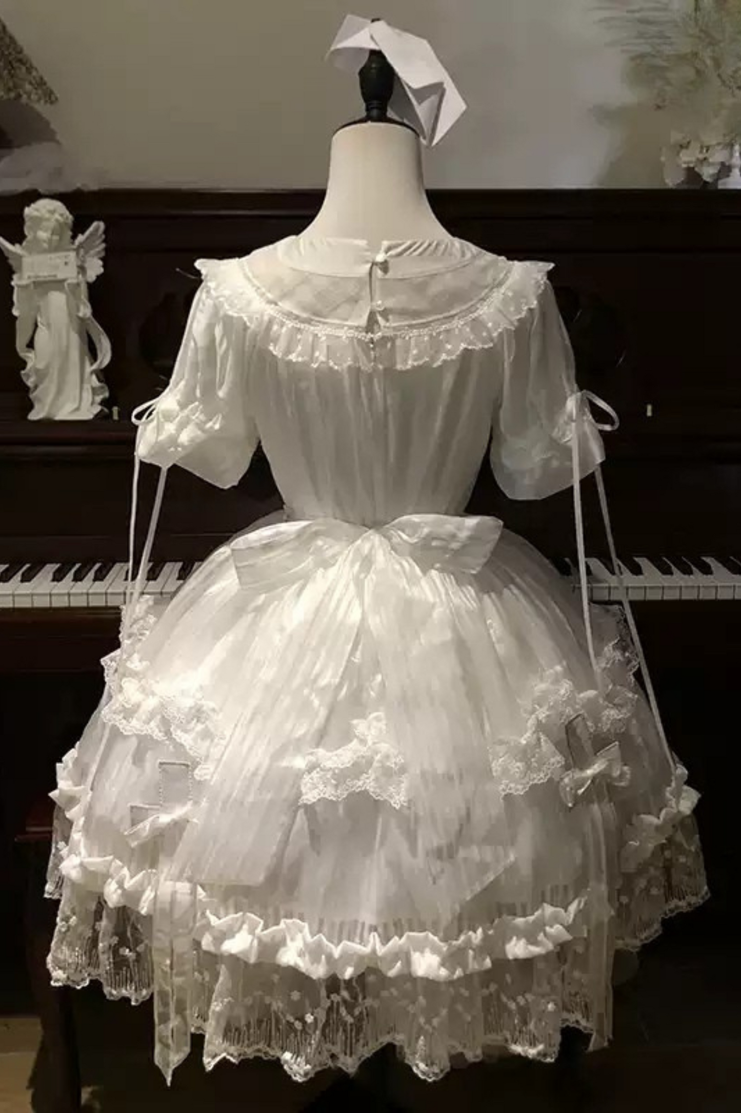 [pre-order] Pure White Gothic Tulle Dress + Nurse Hat
