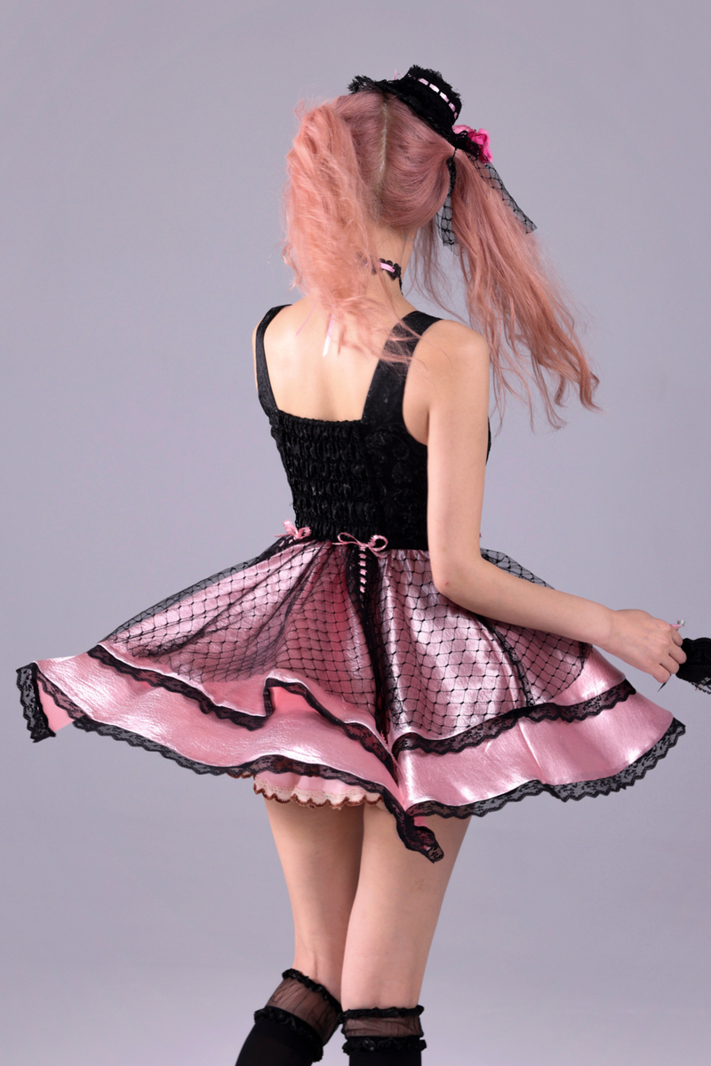 Crimson Baroque Puffy Sleeveless Dress