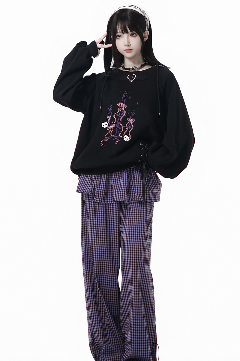 Academy Purple Hooded Sweatshirt + Tops + Skirt + Pants + Leg Cover
