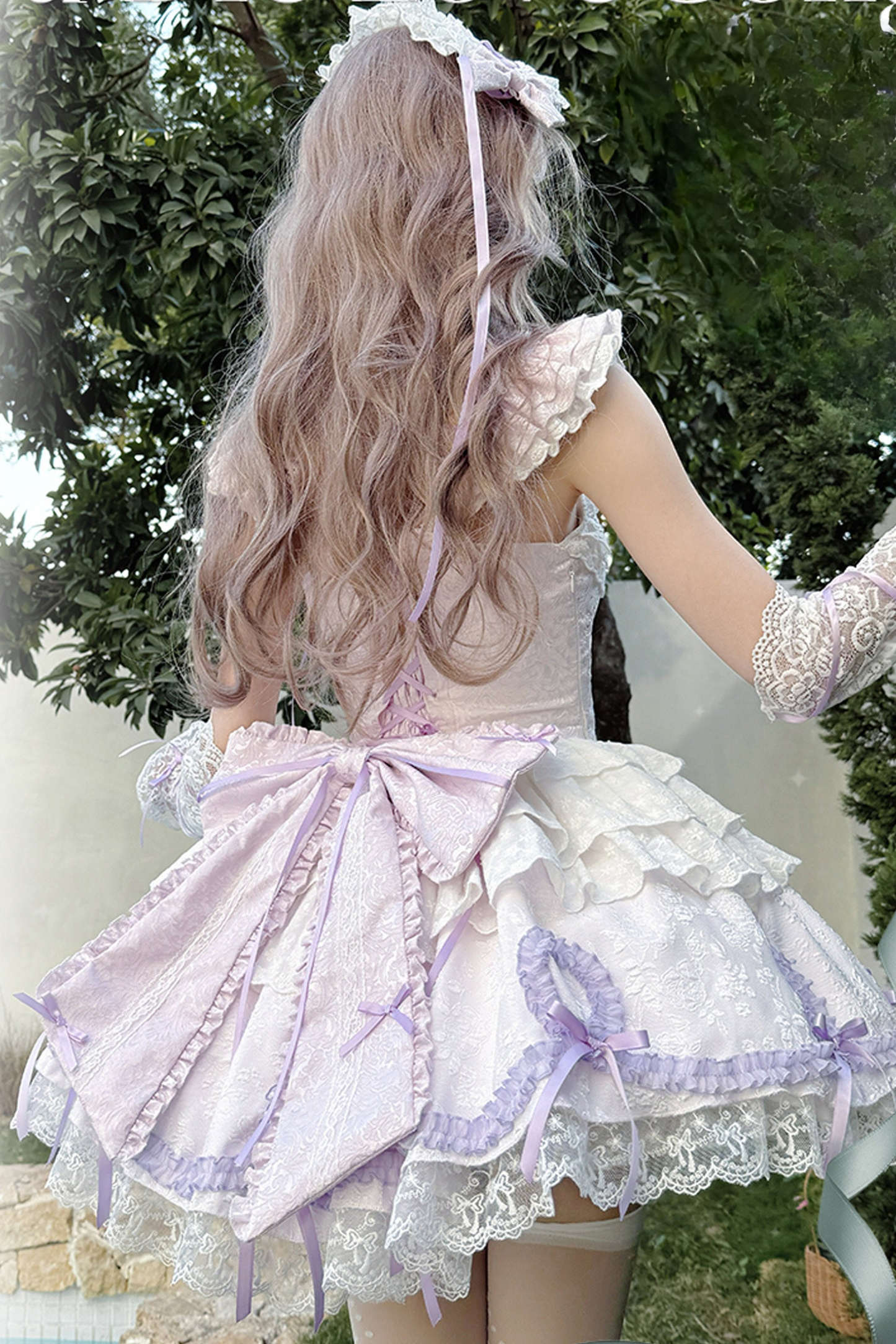 Butterfly Princess Lolita Dress + Petticoat + Clip + Ruffle Sleeve Shirt