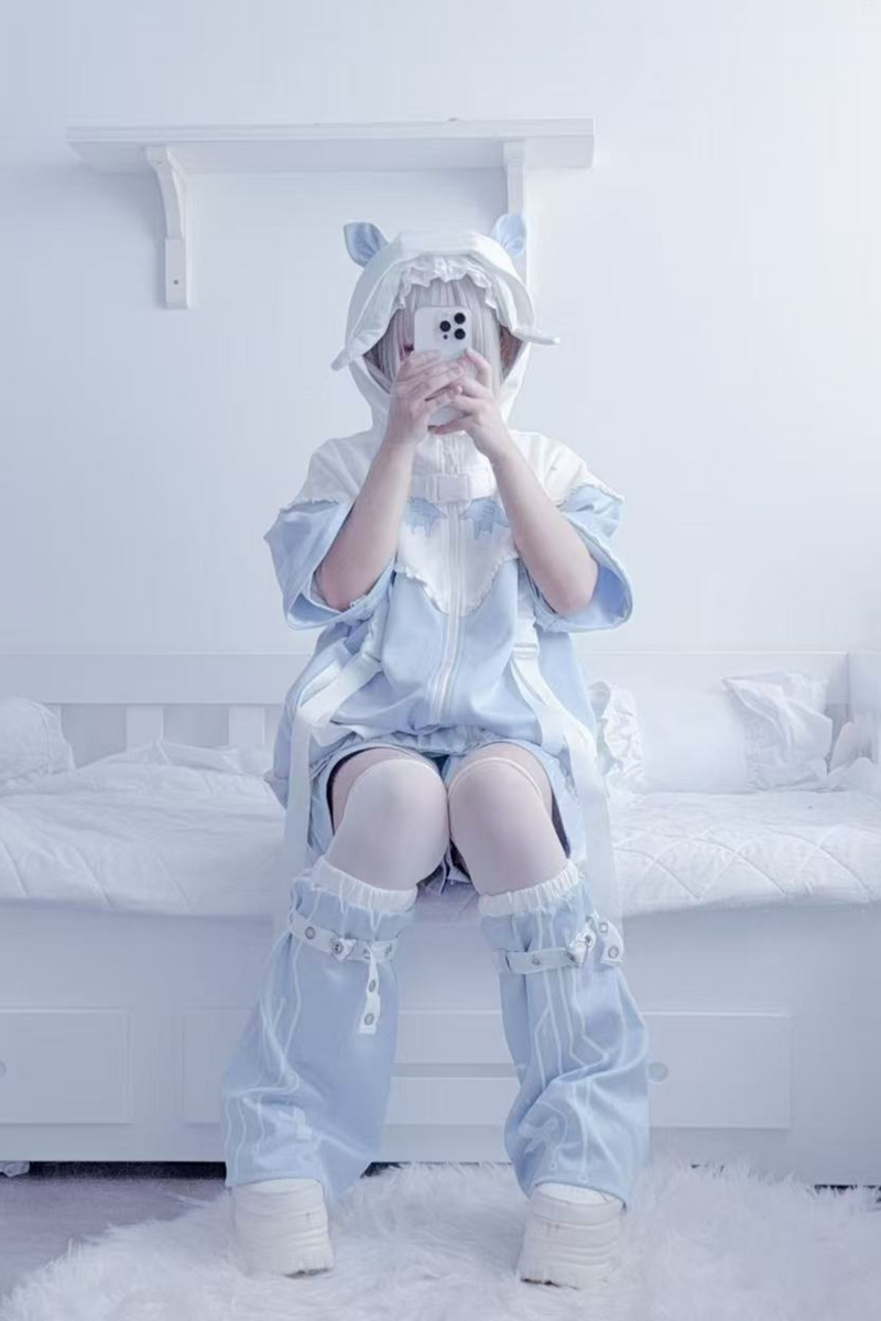 Aqua Angelic Subculture Hoodie Jacket + Pants + Leg Cover
