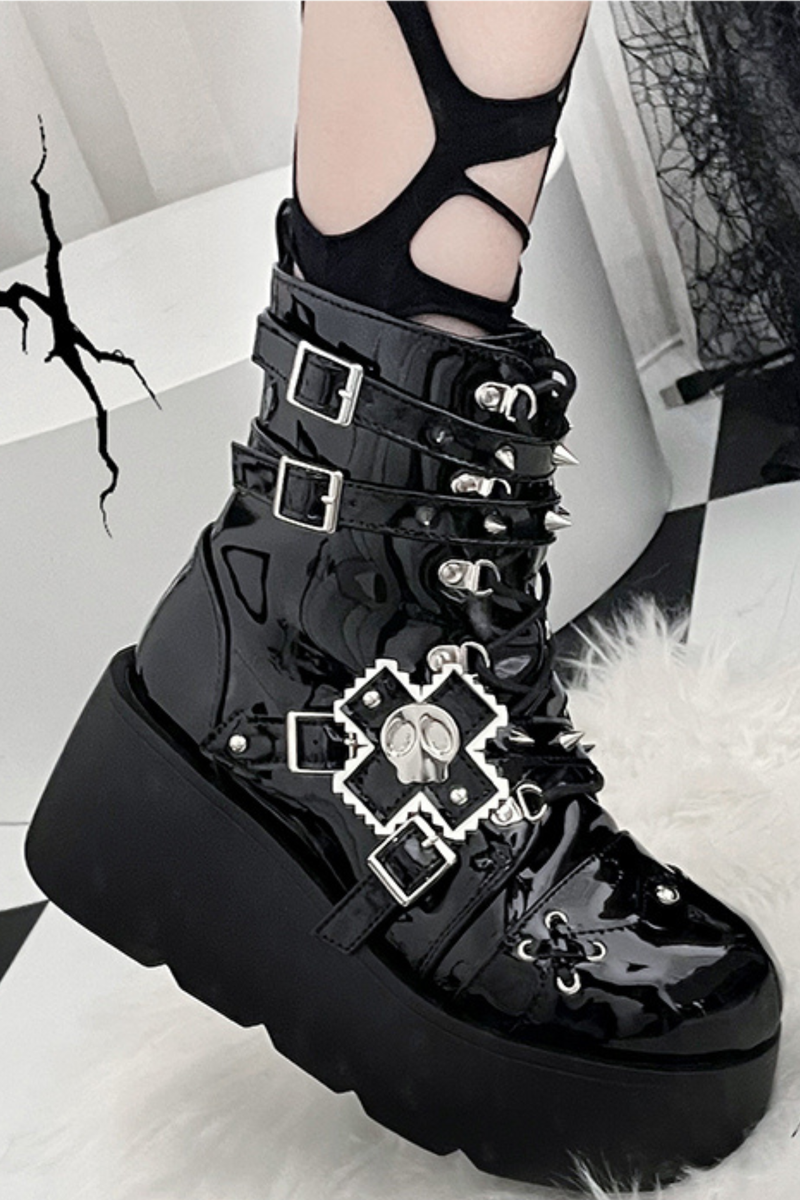 Punk Cat Small Skull Boots