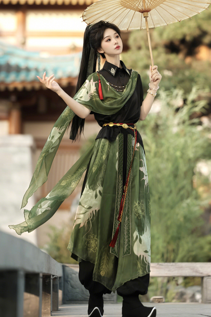 Neverless Island Chinese-style Top + Balloon Pants
