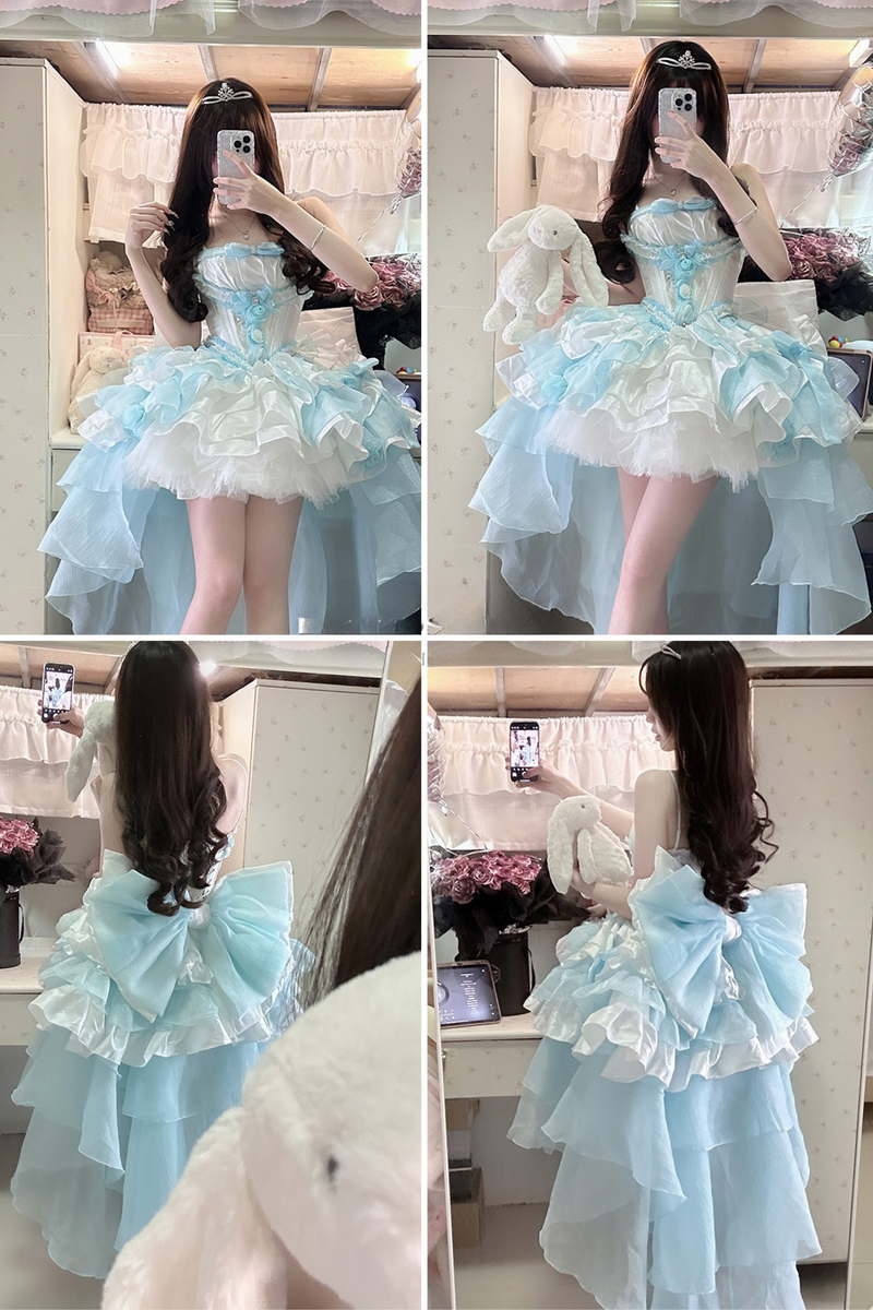 [pre-order] Paraiba Tourmaline Rose Long Tail Beauty Dress Set
