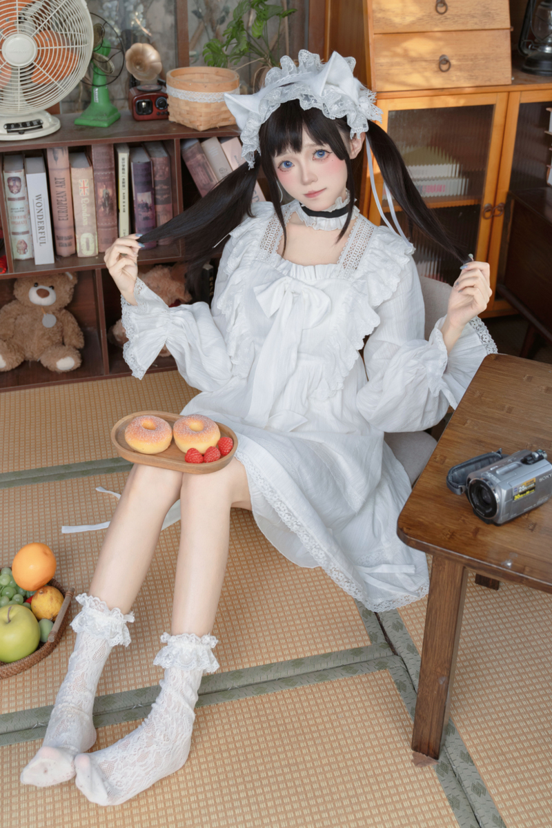 White Lace Princess Dress + Hairband