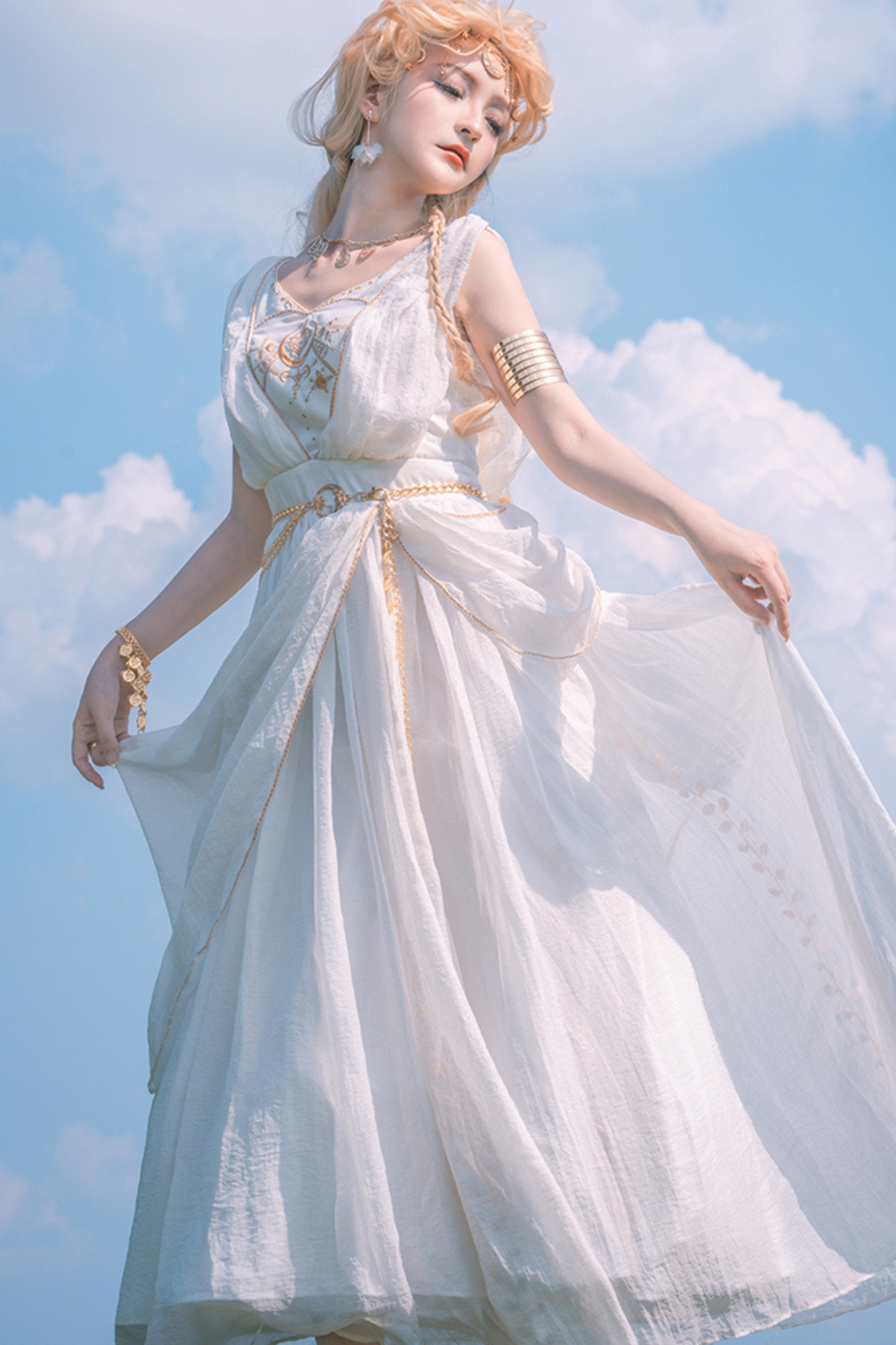 Exotic Kula Jsk With Waist Chain + Shawl + Bracelet + Necklace