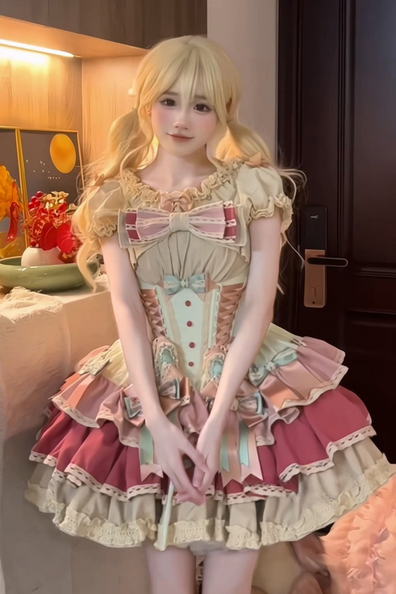 [pre-order] Ribbon Bunny Antique Version Bustier Dress + Inner Top + Complete Accessories