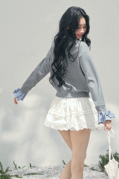 French Faux Two Piece Polo Sweater