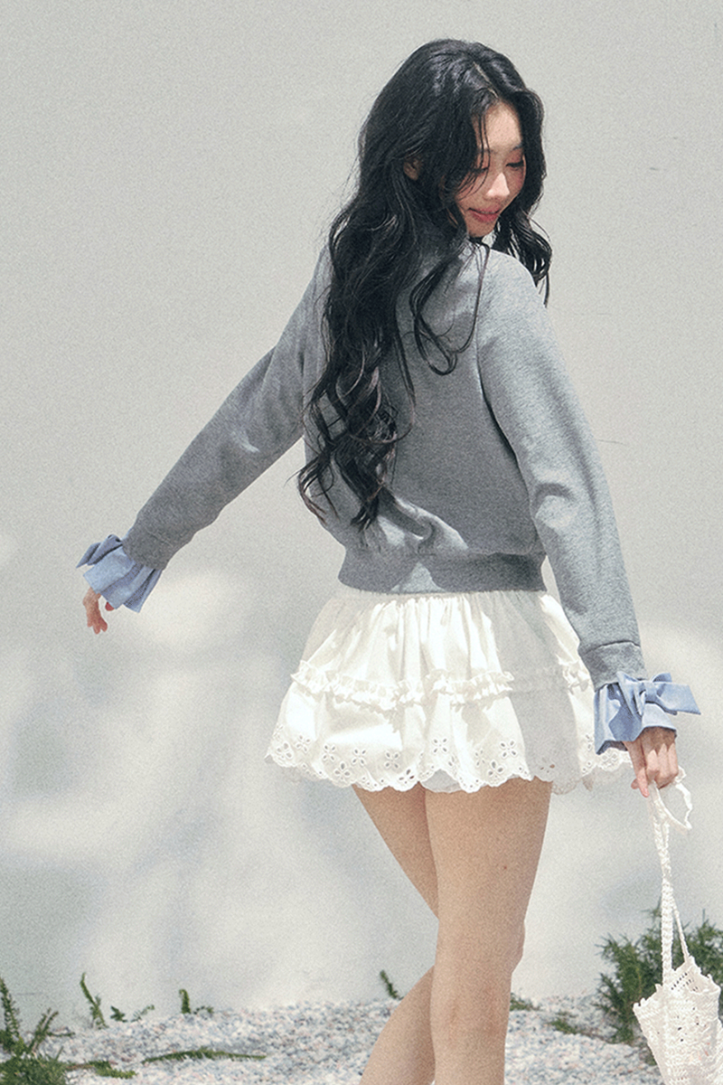 French Faux Two Piece Polo Sweater