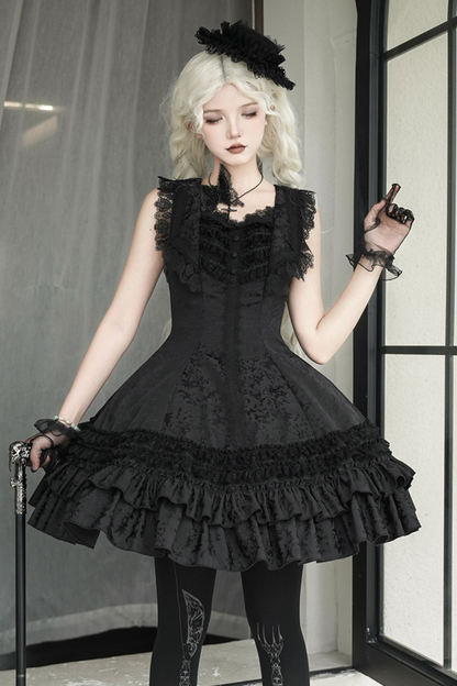 Dark Tailored Slim Gothic Lolita Dress + Outerwear