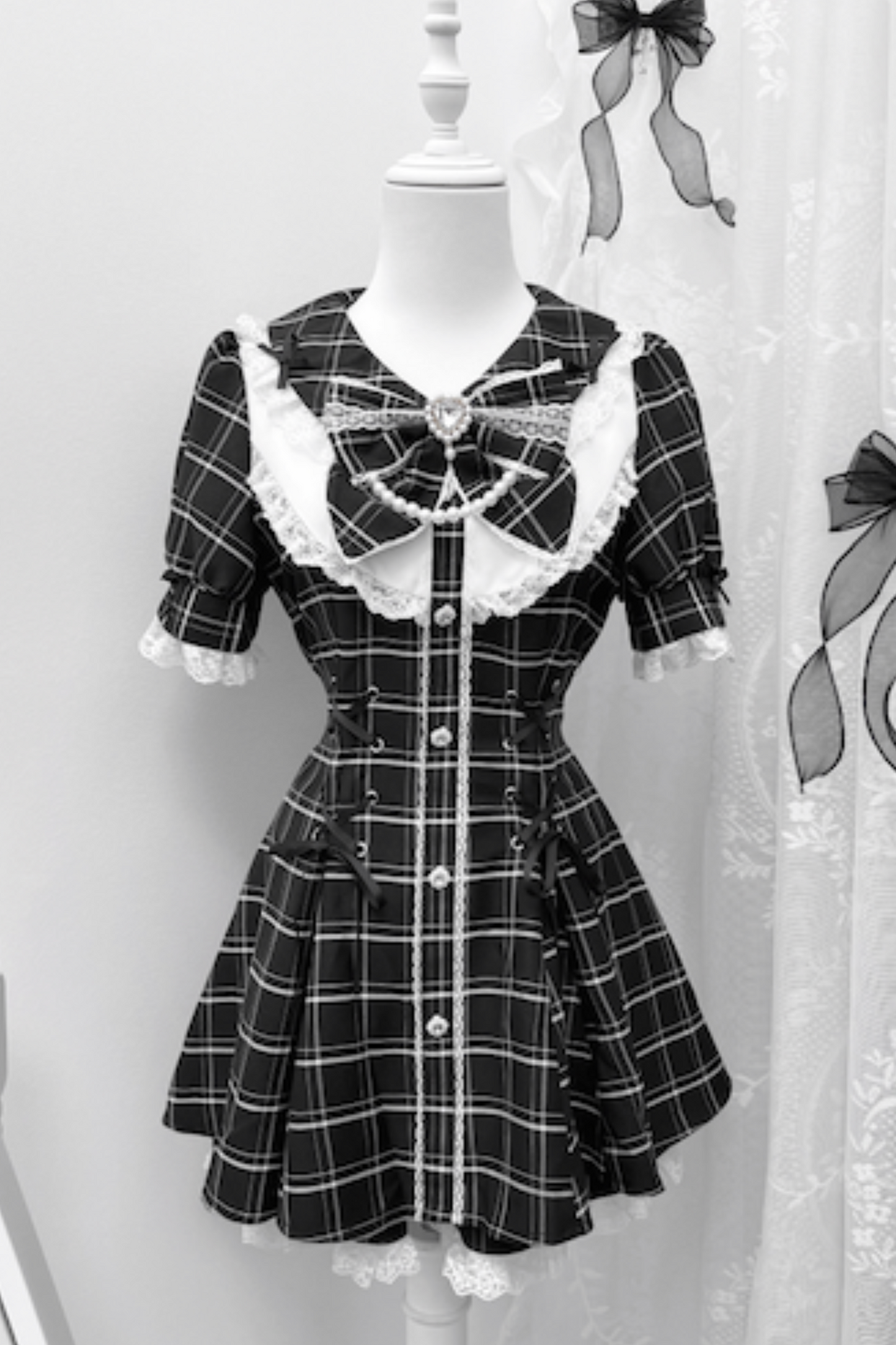 Ribbon Puff Sleeve Top + Inner Pants