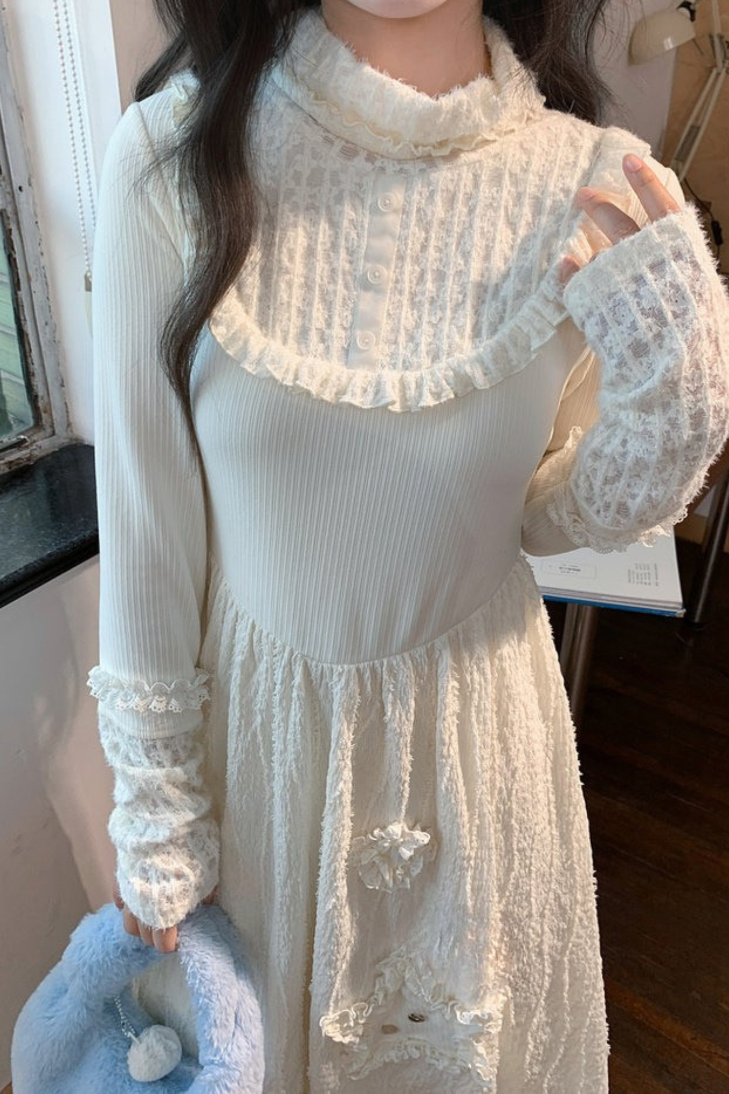 Lace Patchwork a Line Dress