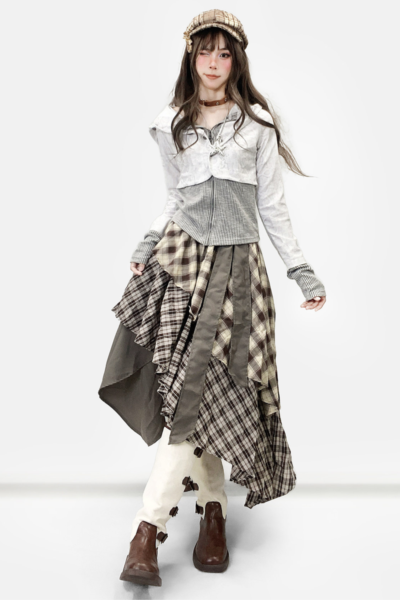 Subculture Gray Stripe Hoodie Tops
