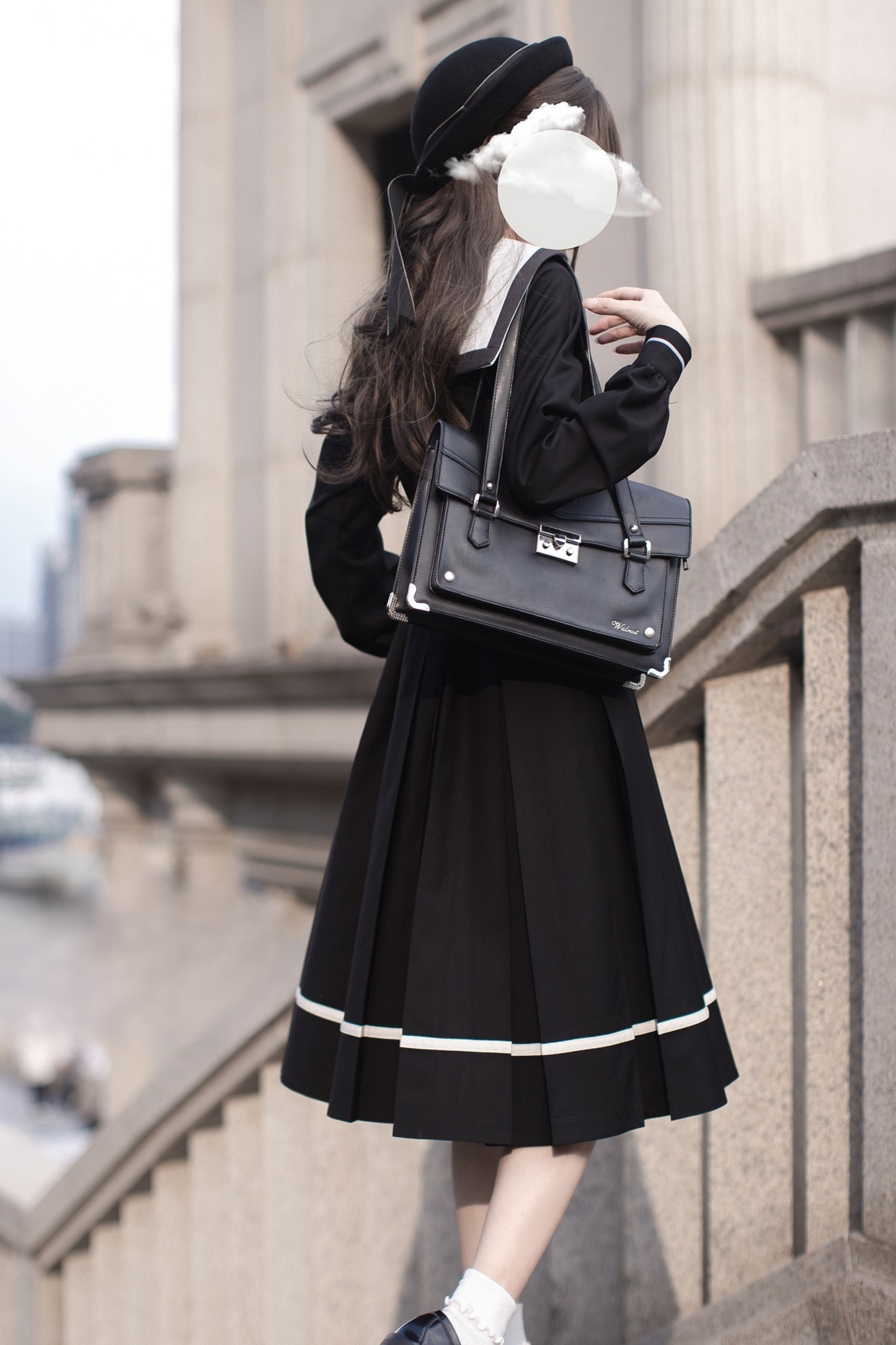 Preppy Style Dress + Ribbon + Brooch