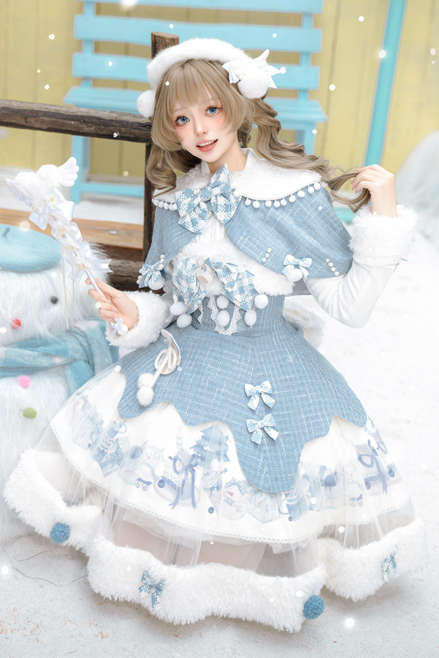 Snow Island Lolita Dress + Top + Shawl