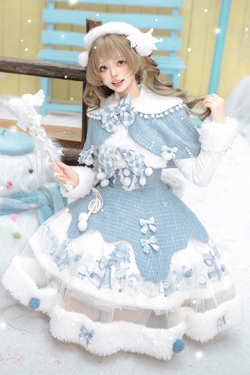 Snow Island Lolita Dress + Top + Shawl