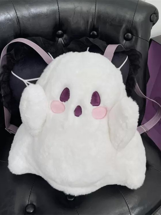 Fluffy White Ghost Backpack