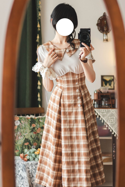 Retro Plaid Lolita Dress
