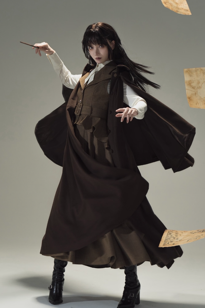 Umbrella Style Trailing Vest + Long Skirt + Short Skirt