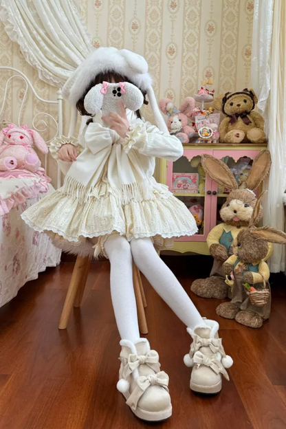 [pre-order] Ribbon Snow Girly Boots