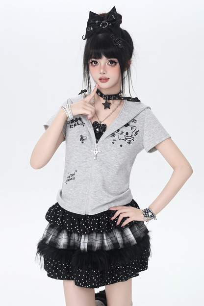 Cat Food Slim-fit Zip Top