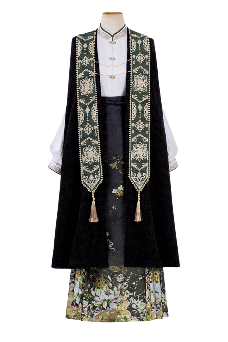 [pre-order] Dark Chinese-style Shirt + Cape + Skirt