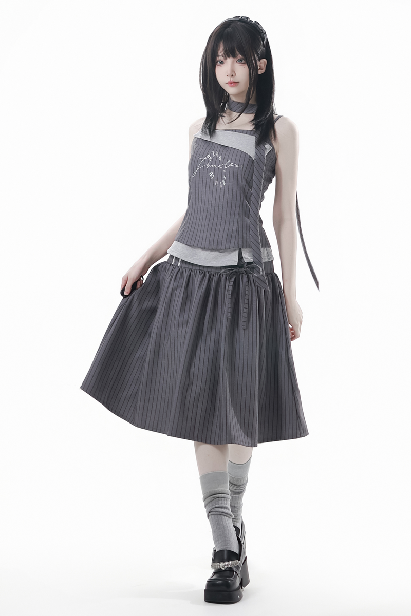 Mode Academie Jacket + Asymmetrical Top + Camisole + Skirt + Scarf