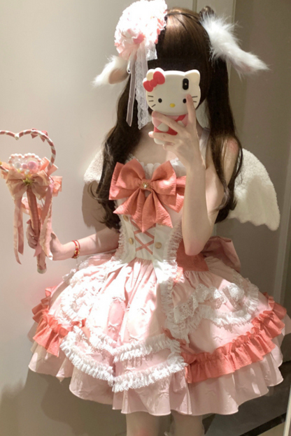 [pre-order] Berry Heart Ruffled Ribbon Lolita Set