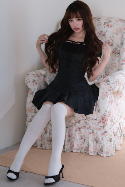 Sweet Pleated Design Dress