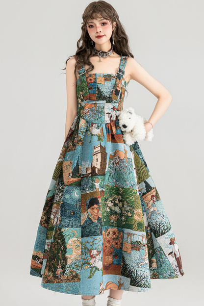 Jacquard Antique Painting Dress + Shirt