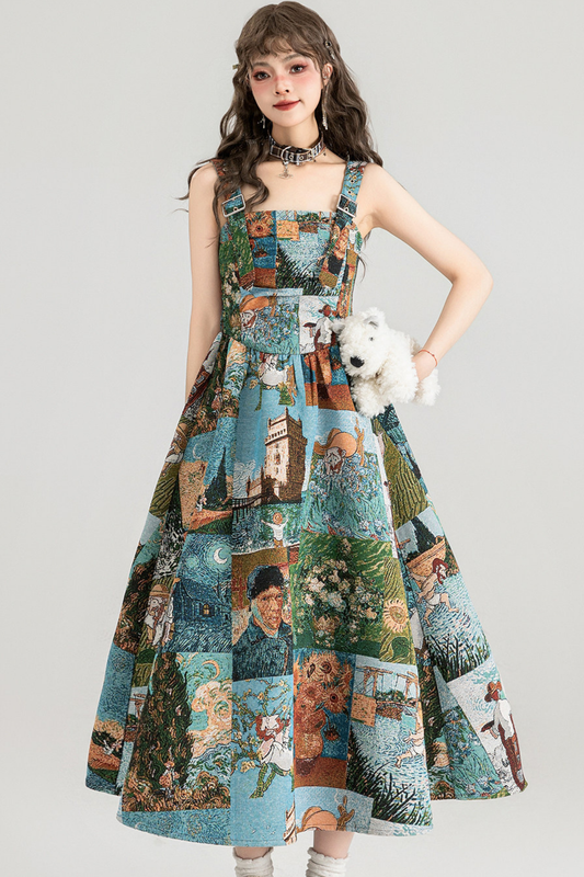 Jacquard Antique Painting Dress + Shirt
