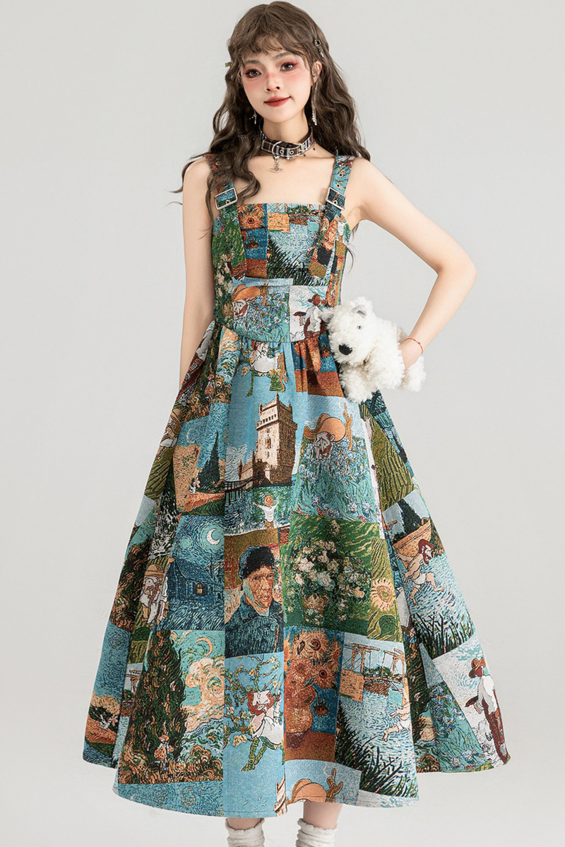 Jacquard Antique Painting Dress + Shirt