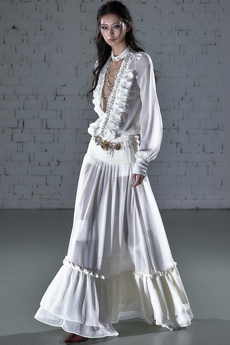 Modern Chiffon Y2k Long Dress