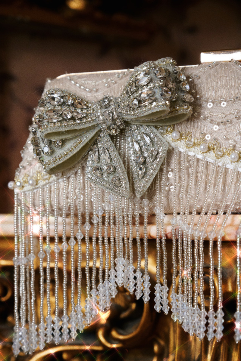 Diamond Ribbon Clutch Bag