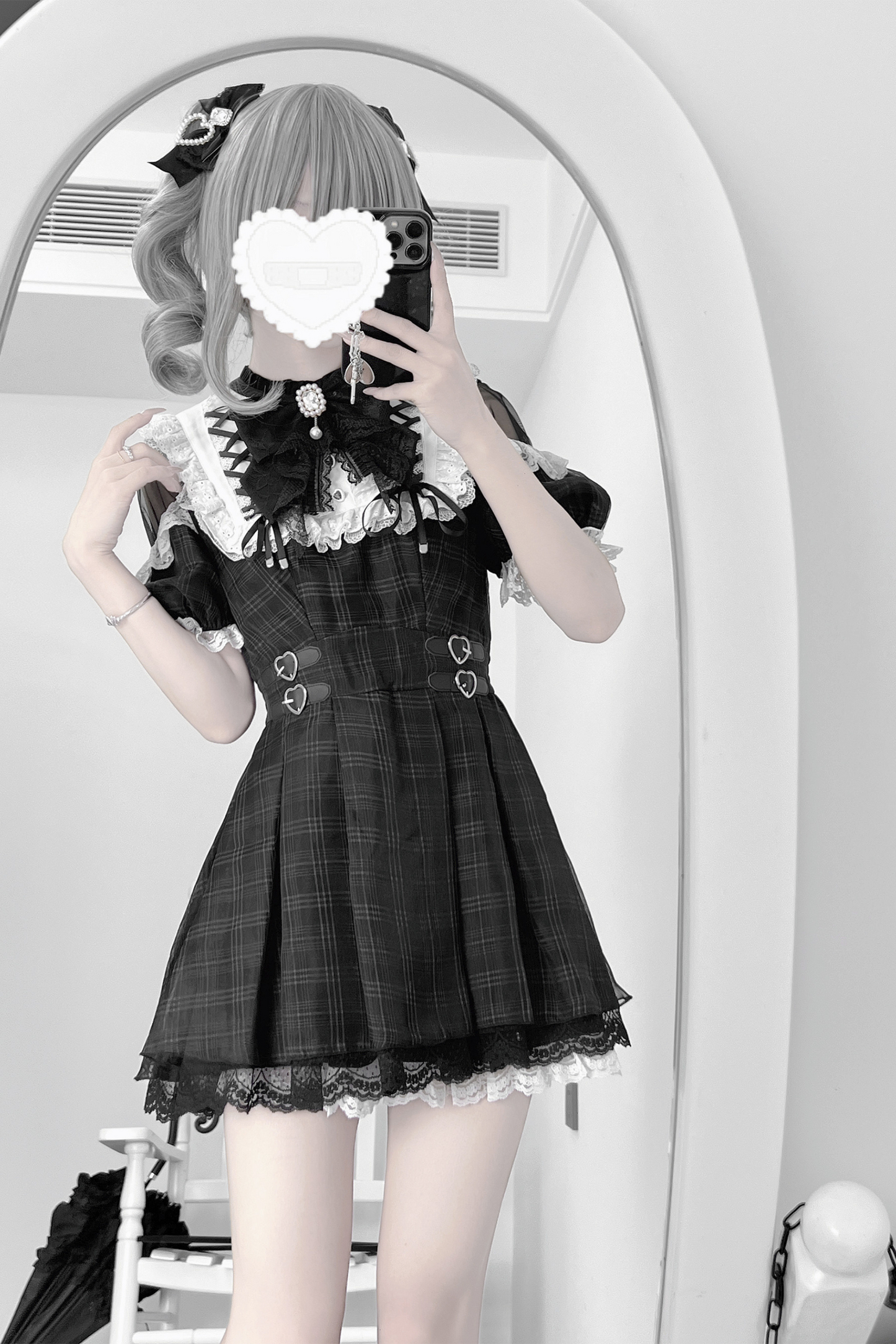 [pre-order] Angel Heart Checkered Dark Kawaii Dress
