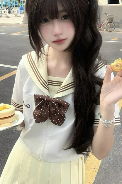 Cookie Wave Sailor Top + Skirt + Ribbon