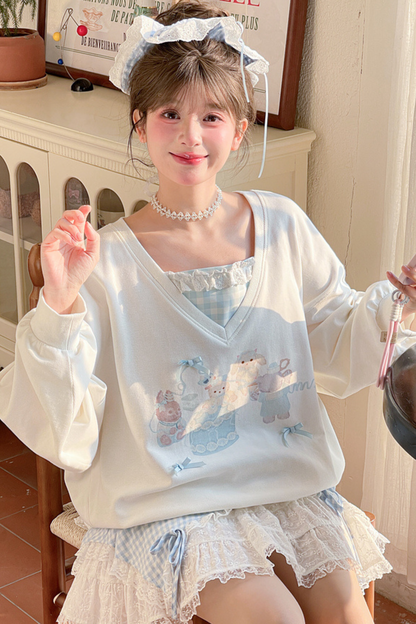 Girlfriend Sweet Top + Gingham Plaid Pants