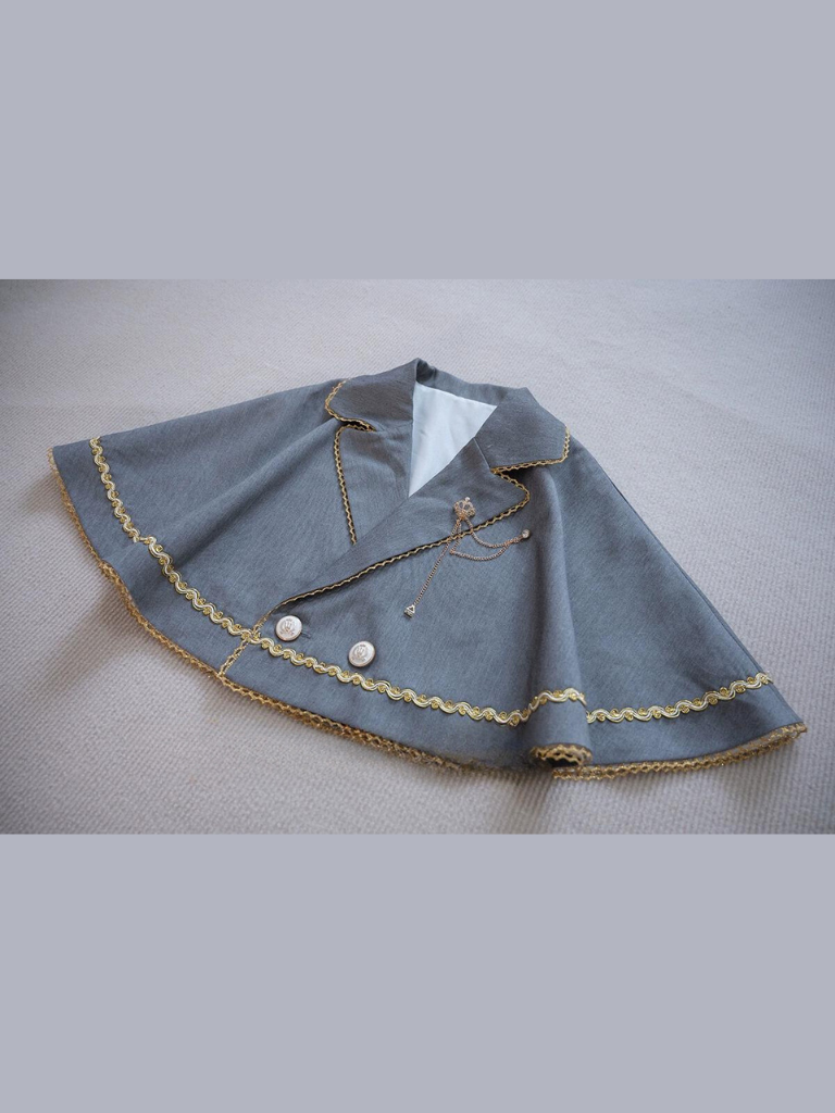 Wears Letter Ruffle Ribbon Cape Suit