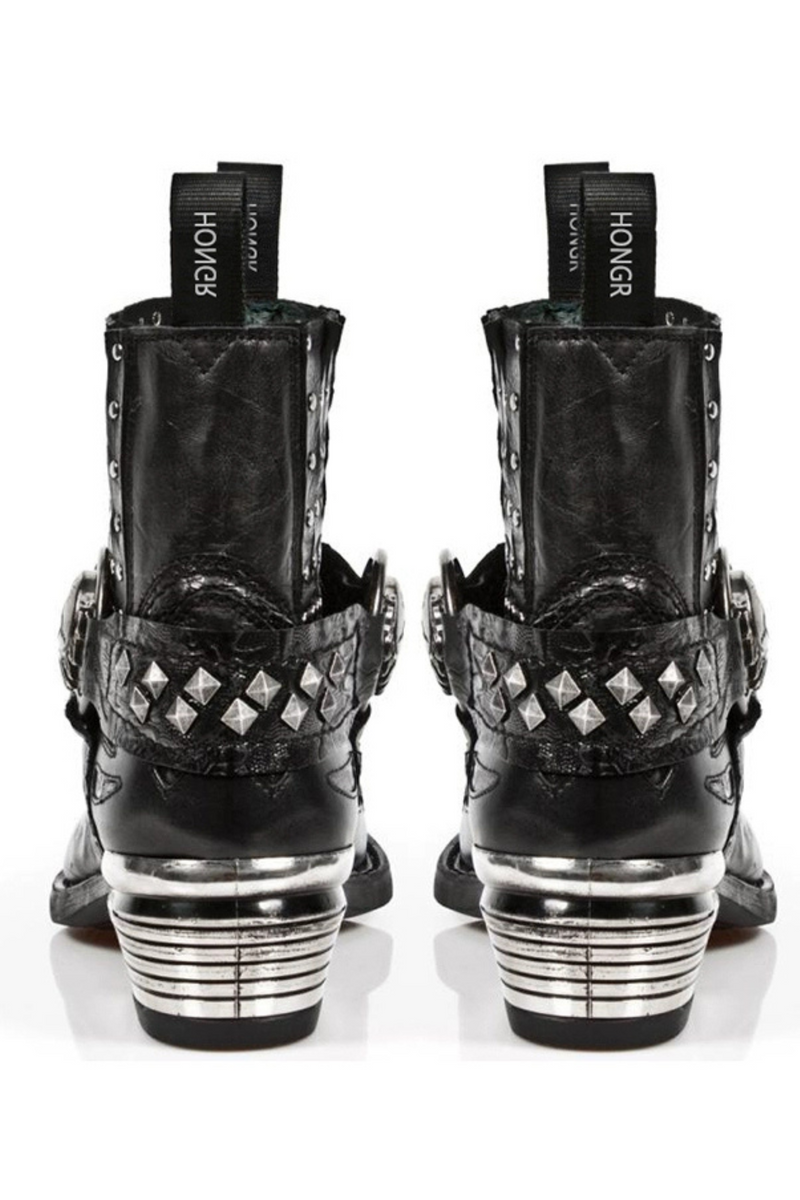 Studded Dark Mode Ankle Boots