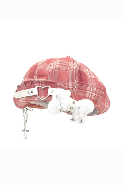 Studded Plaid Subculture Hat