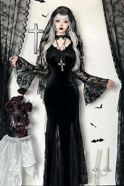 Gothic Bette Dress + Veil