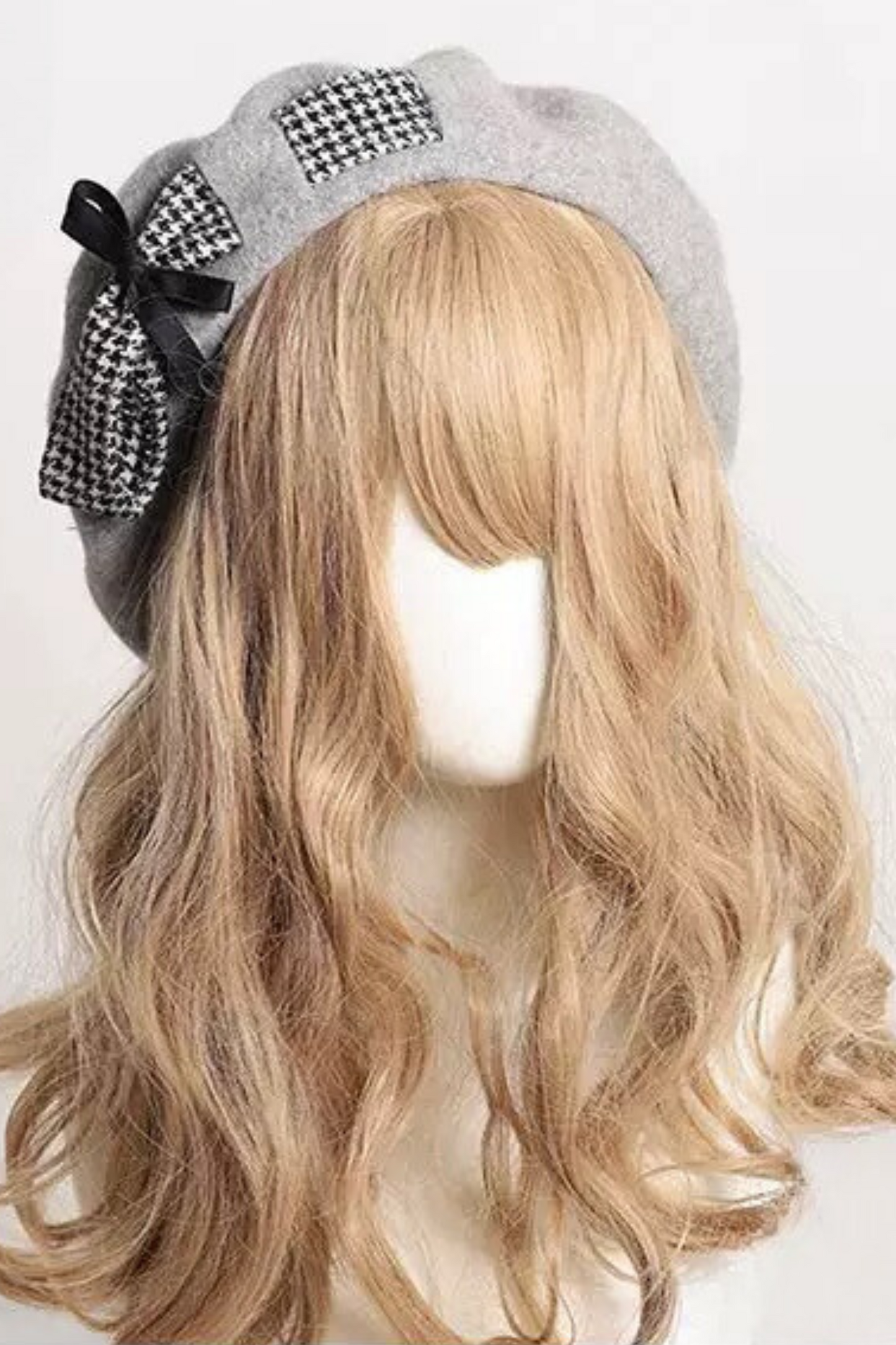 Plaid Design Little Ribbon Beret