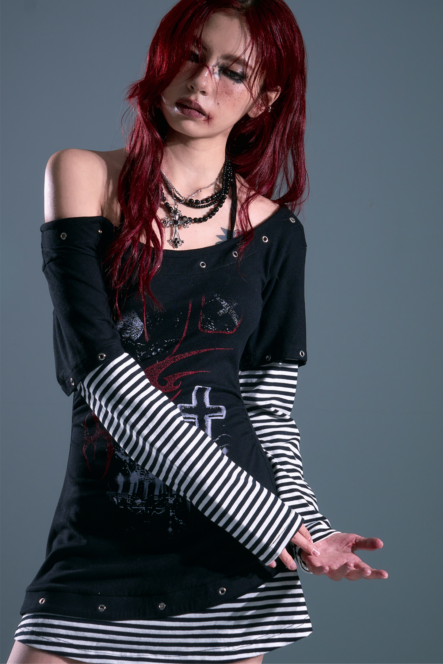 Border Punk Patchwork Dress