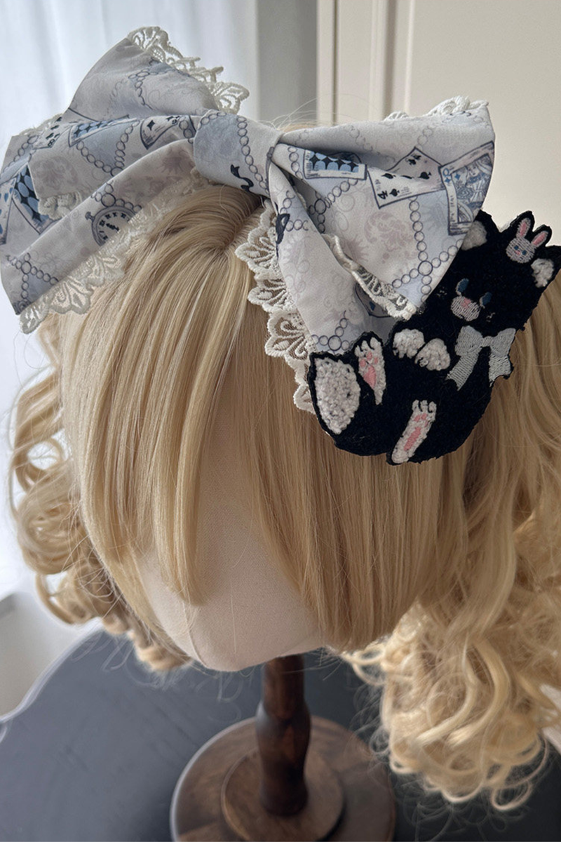 Rabbit Hole Alice Lolita Dress + Jsk + Cat Ear Headband + Headband + Hat + Clip + Bonnet